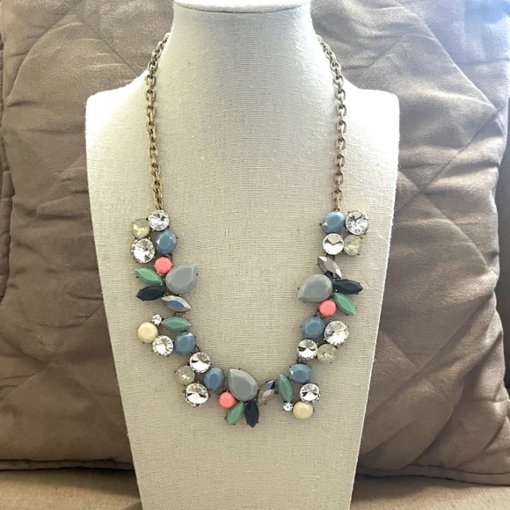 J Crew Elegant Multicolor Beaded Statement Necklace